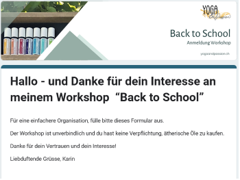Anmeldung für Workshop 